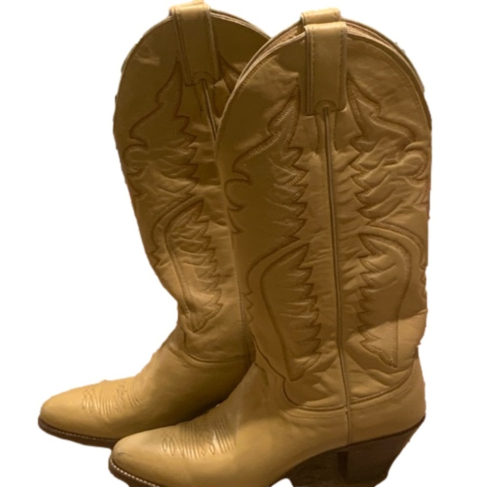 Women’s Cowboy Western Boots Justin Size 7.5A Narrow bone Festival Cowgirl